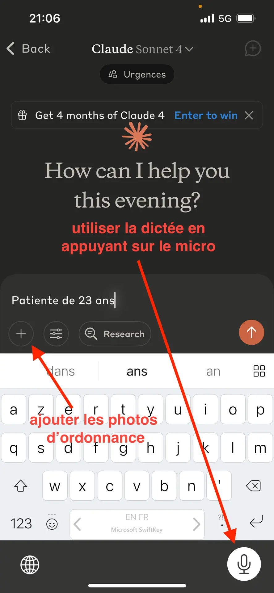 Utiliser le micro pour dicter dans Claude